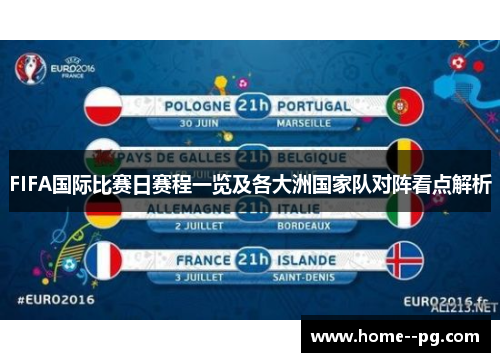 FIFA国际比赛日赛程一览及各大洲国家队对阵看点解析 FIFA国际比赛日赛程一览及各大洲国家队对阵看点解析